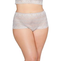 Ashley Graham Womens Plus Size Lingerie Wide Waist Lace Thong