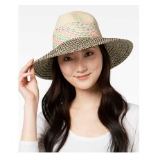 August Hat ’90s Remix Large-Brim Fedora (Natural Black, One Size)