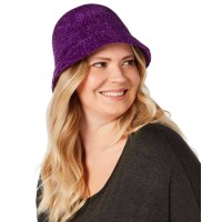 August Hat Chenille Cloche (Purple, One Size)