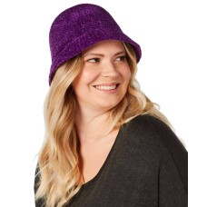 August Hat Chenille Cloche (Purple, One Size)