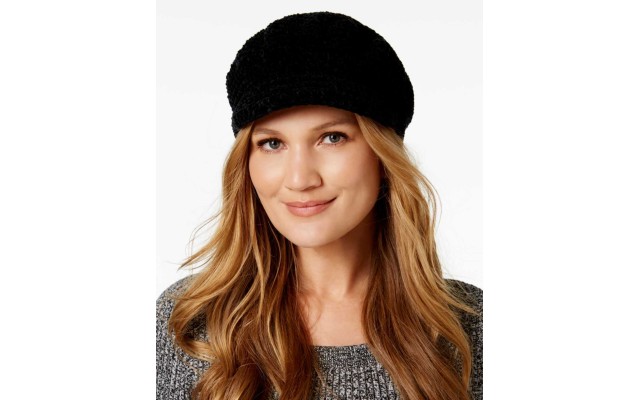  Chenille Modcap Hat (Black)