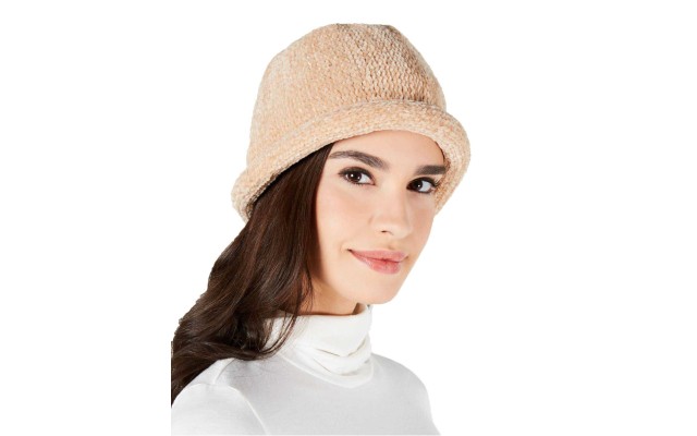  Chenille Roll-up Hat (Beige)