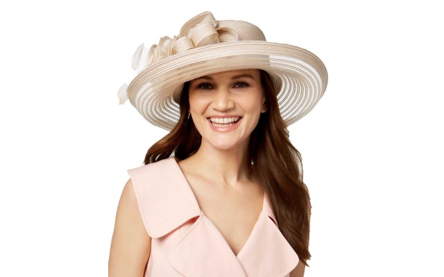  Citrine Romantic Profile Hat (Nude, One Size)