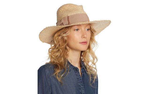  Company Bow Detail Fedora (One Size, Medium Beige)