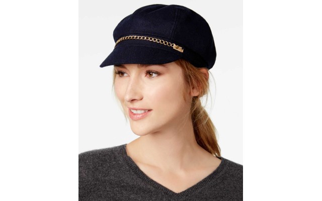  Company Wool Chain Newsboy Cap – Black, One Size
