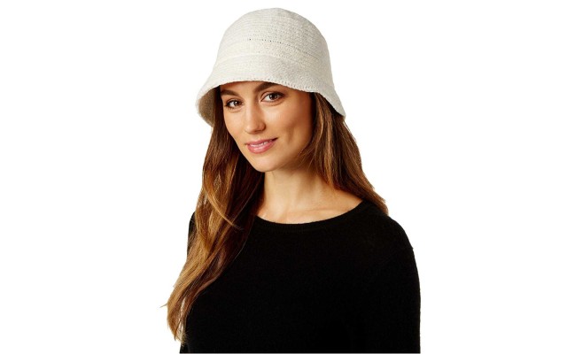 August Hat Crochet Classic Chenille Knit Cloche Hat Cap, White