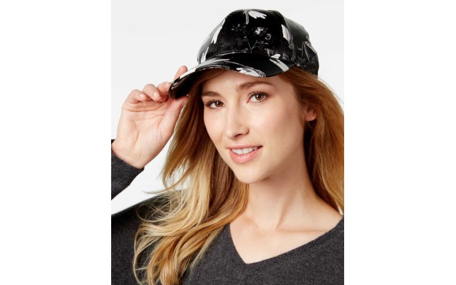  Dragonfly-Print Baseball Cap (Black, One Size)