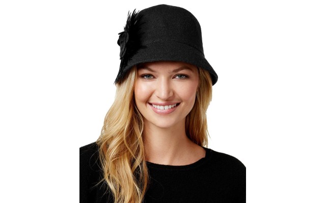 August Hat Folk Tale Feather Melton Cloche