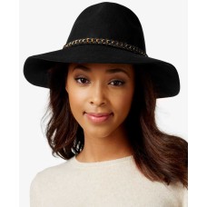 August Hat It Girl Chain Felt Large Fedora (Black)