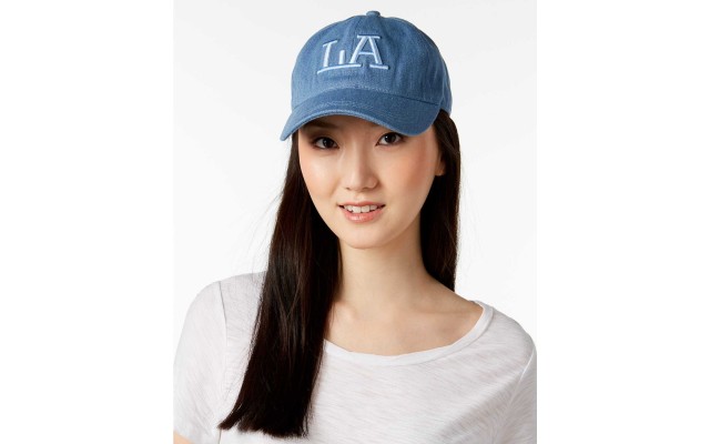  La Cotton Denim Baseball Cap (Denim Chambray, One Size)