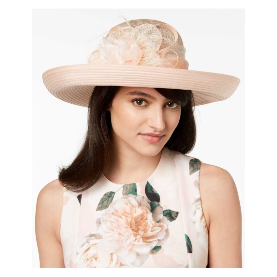  Opal Romantic Dressy Hat (Peach, One Size)