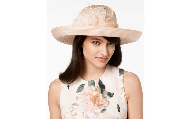  Opal Romantic Dressy Hat (Peach, One Size)