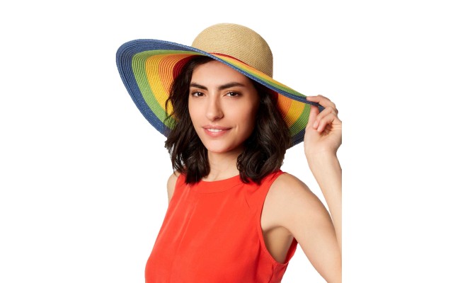  Roygbiv Floppy Hat (Beige, One Size)