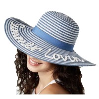 August Hat Summer Lovin Floppy Hat (Blue/White, One Size)