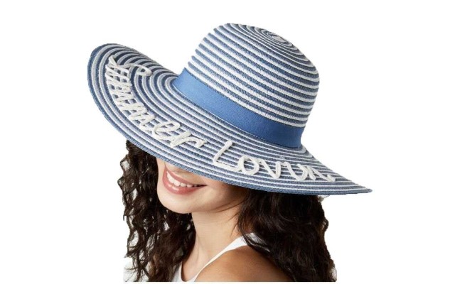  Summer Lovin Floppy Hat (Blue/White, One Size)