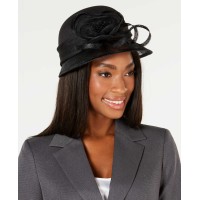 August Hat Textured Splendid Sinamay Cloche (Black)