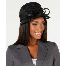 August Hat Textured Splendid Sinamay Cloche (Black)