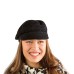  Women’s Chenille Mod Cap (Black, One Size)