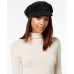  Women’s Chenille Mod Cap (Black, One Size)