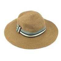 August Hat Women’s Floppy Straw Hat With Striped Band