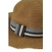  Women’s Floppy Straw Hat With Striped Band