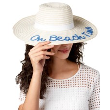 August Hat Women’s On Beach Time Floppy Hat (Natural, One Size)