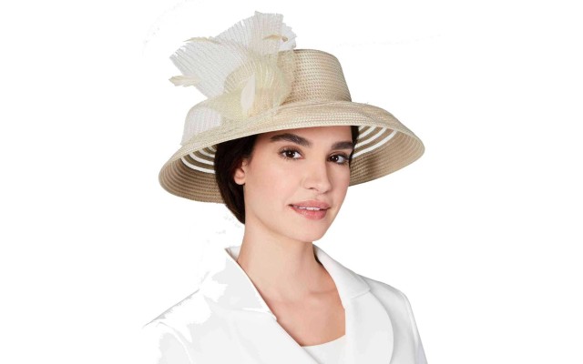  Women’s Sheer-Stripe Romantic Hats
