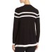  Stitched Open Front Cardigan (Black, S)