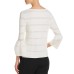  Women's Pointelle Bell Sleeve Blouse Pullover Shirt Tops