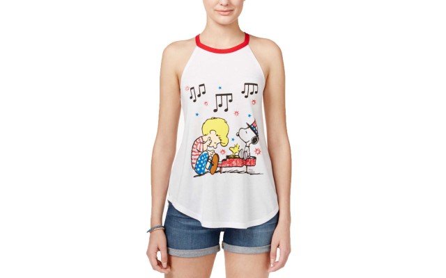  Hybrid Juniors’ Peanuts Snoopy Graphic Halter Tank Tops