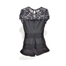 B. Darlin Juniors’ Illusion Lace Fit & flare Dress (Black, 13/14)