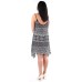 B DARLIN Womens Black Tribal Sleeveless Scoop Neck Below The Knee Trapeze Dress Juniors (Size:3/4)