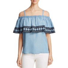 Bagatelle Ruffle Cold-Shoulder Pullover Blouse Shirt Tops
