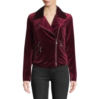 Bagatelle Women's Velvet Biker Jacket