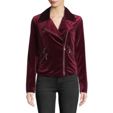 Bagatelle Women's Velvet Biker Jacket
