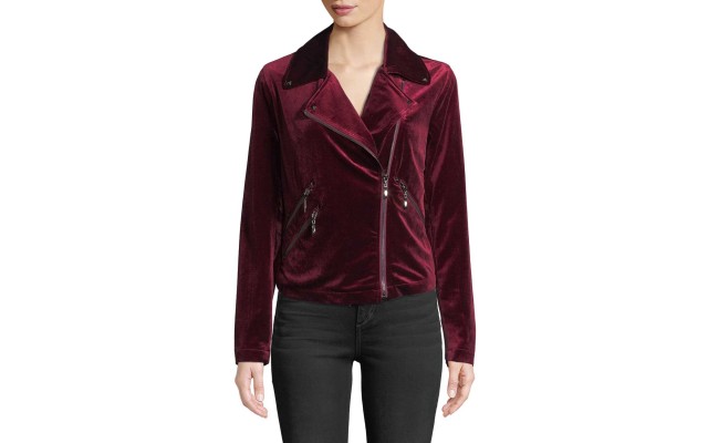  Women's Velvet Biker Jacket