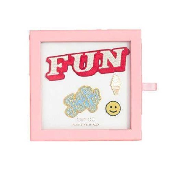  Fun Girls Flair Starter Pack Patches and Pins 4 Piece
