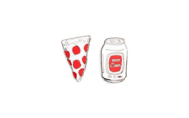  Girls Fun Pizza & Beverage Enamel Flair Pin Set