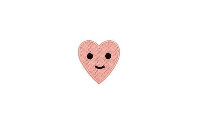  Happy Heart Iron-on Patch 2″ Wide