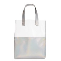 Ban.do Holographic Peekaboo Tote Handbag  – Metallic Silver