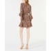  Bell-Sleeve Leopard-Print Dress (Black, 2)