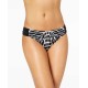  Kalediscope Printed Side-Cinch Hipster Bottoms Women Swimsuit (Black, S)