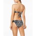  Kalediscope Printed Side-Cinch Hipster Bottoms Women Swimsuit (Black, S)