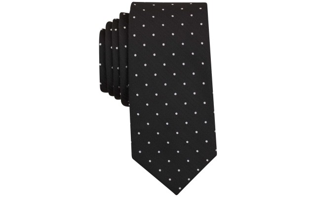  Men’s Canyon Dot Skinny Tie (Black)