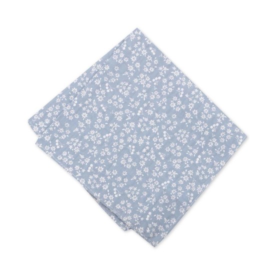  Men’s Floral Pocket Squares (Blue)