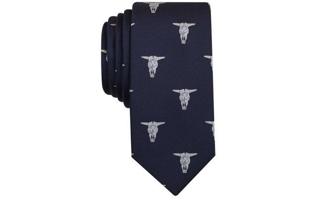 Bar III Mens Fossil Neat Necktie Classic, Navy