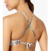  Printed High-Neck Cutout Bikini Top (Medium Beige, XL)