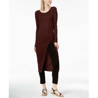 Bar III Ruched Tunic (Bright Red, XL)
