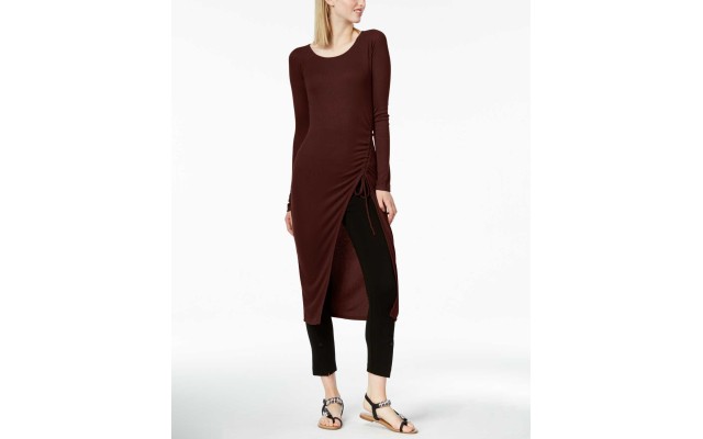  Ruched Tunic (Bright Red, XL)