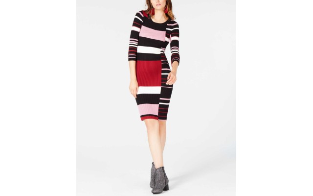  Striped Sweater Dress (Assorted, 2XL)